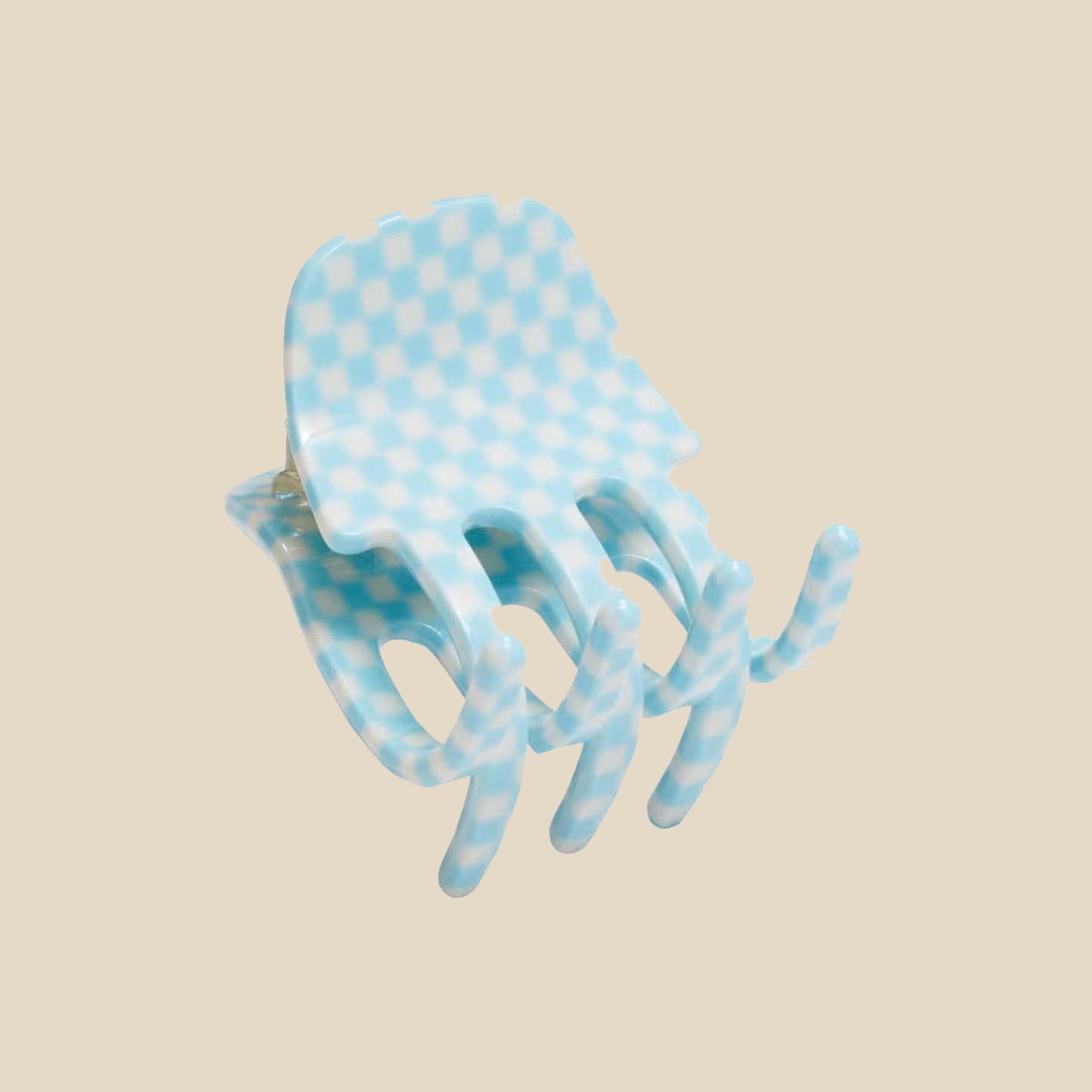 Hair Claw ~ Blue Checker