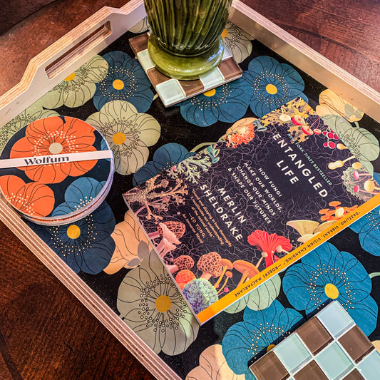 Large Serving Tray ~ Poppy Seafoam