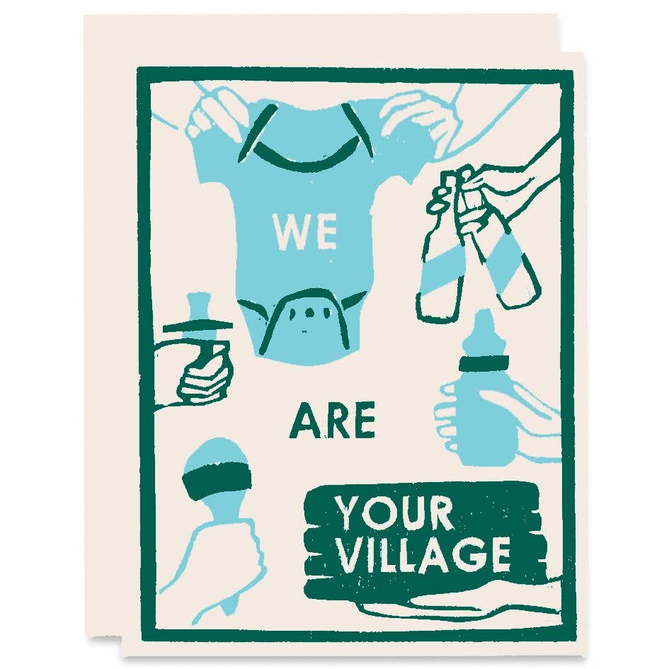 New Baby Greeting Card ~ We Are Your Village