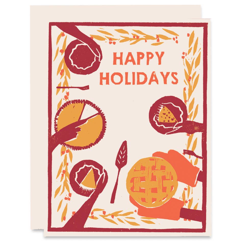 Holiday Greeting Card ~ Happy Holidays Pie Feast