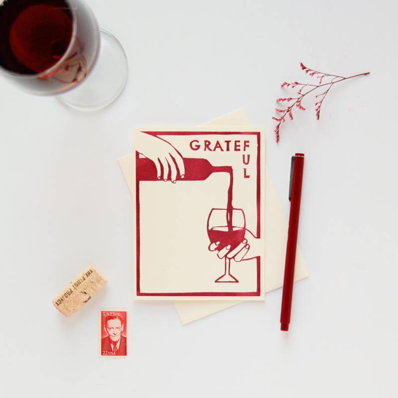 Appreciation Greeting Card ~ Grateful Wine