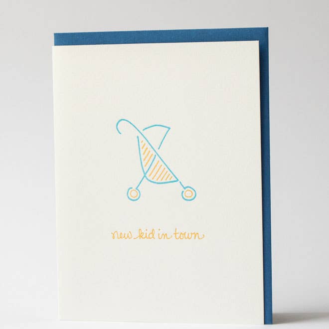 New Baby Greeting Card ~ New Kid In Town