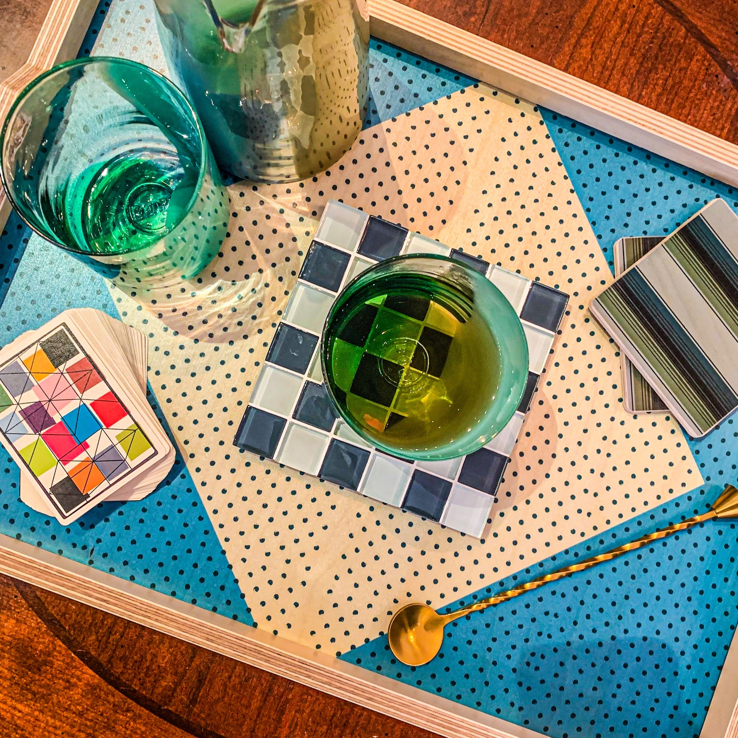 Large Serving Tray ~ Cortina Blue