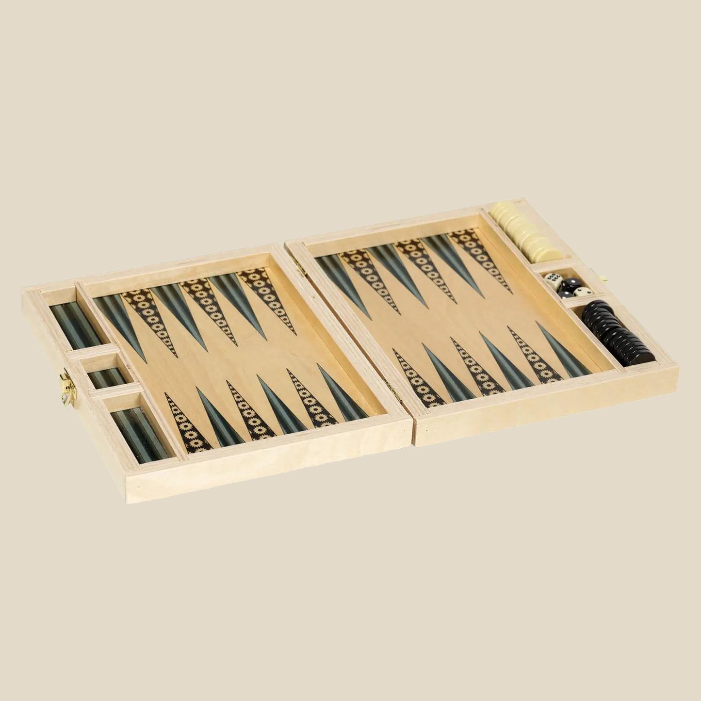 Travel Backgammon Set ~ Monochrome Daisy