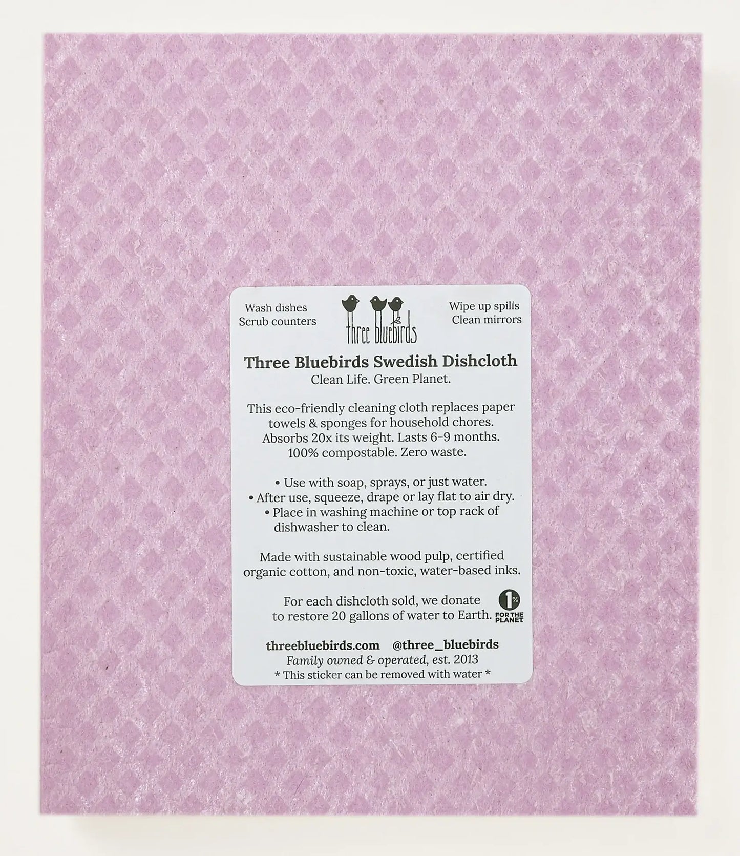 Swedish Dishcloth ~ Daisies on Rose