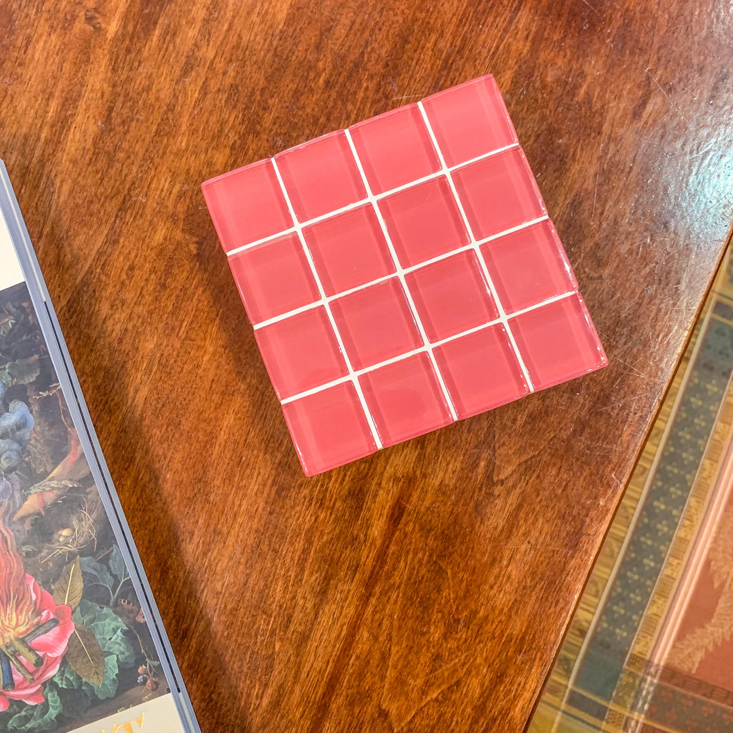 Glass Tile Coaster ~ It’s Rose