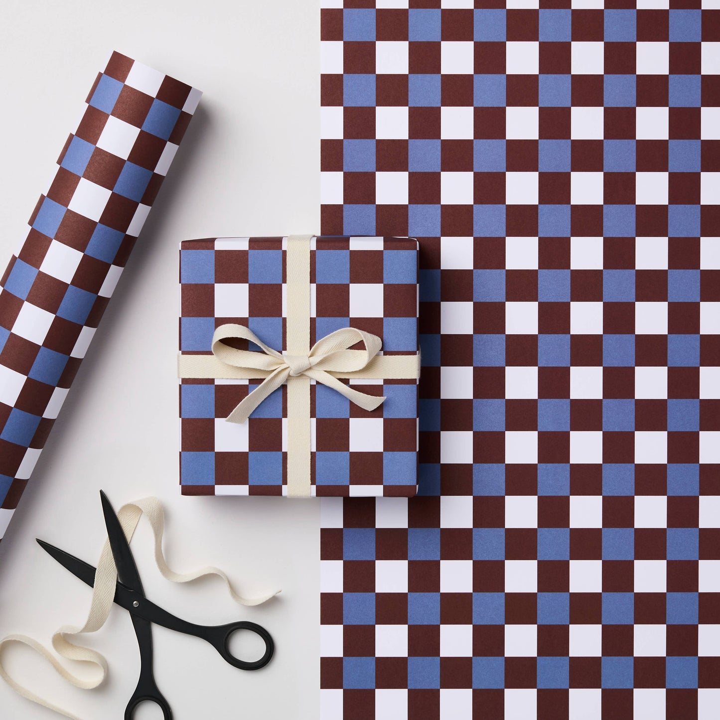 Complimentary Gift Wrapping ~ Blue Brugge Checkerboard