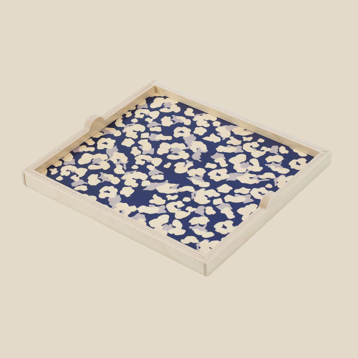 Square Tray ~ Cheetah Navy