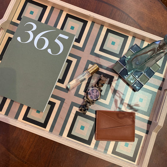 Large Serving Tray ~ Squaresville Grey