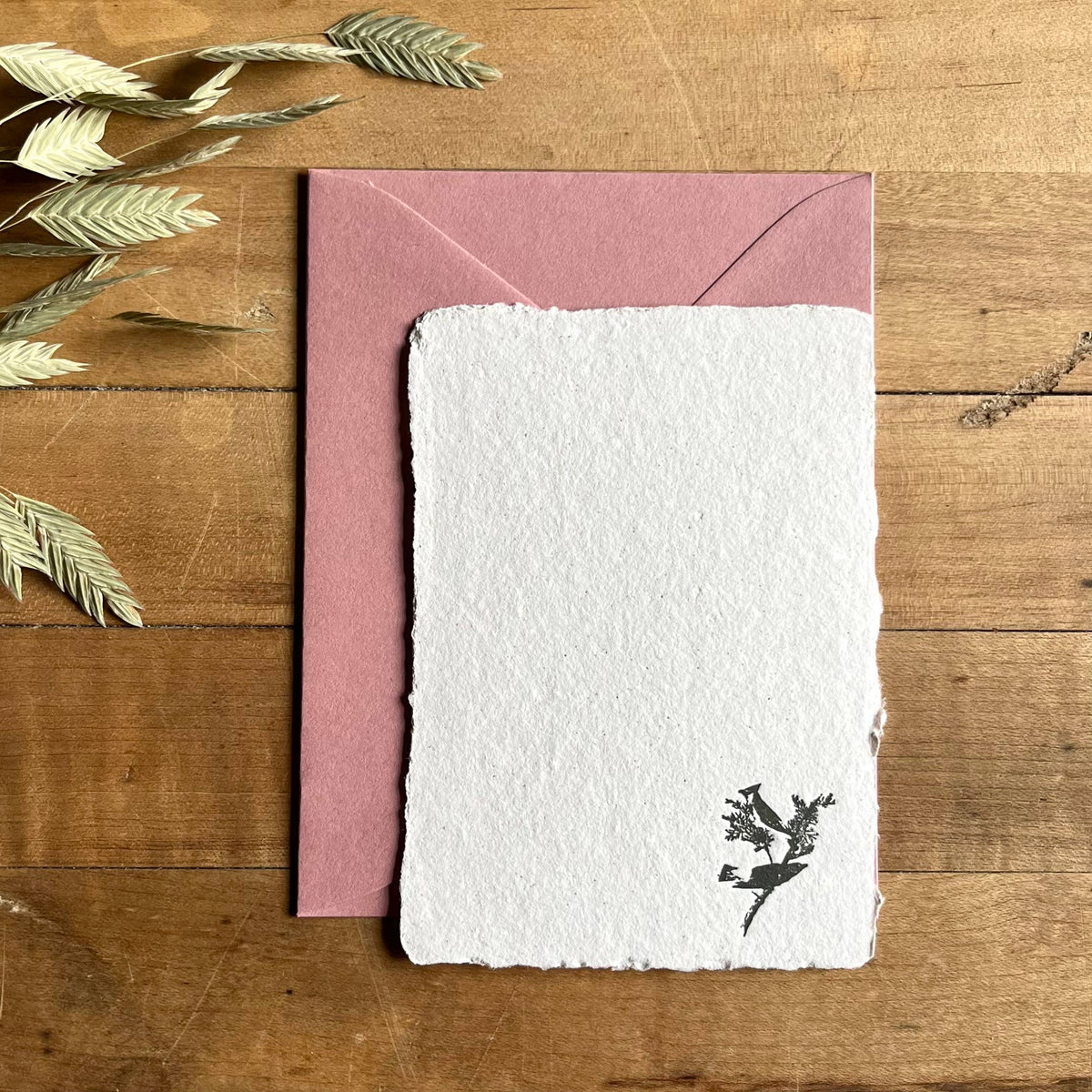 Birds on branch - Letterpressed Set (Walnut)