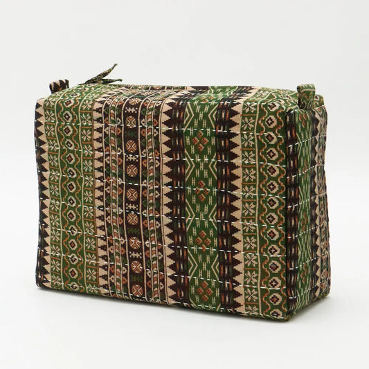 Large Toiletry Bag ~ Green Motif