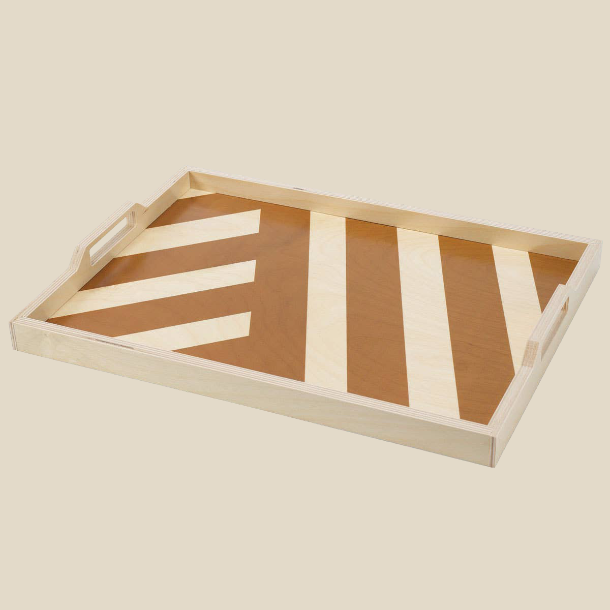 Large Serving Tray ~ Olive Stripe