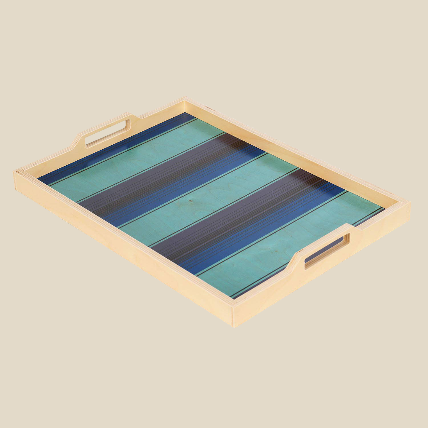 Adam blues serving tray with handles by Wolfum studio