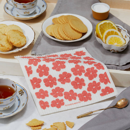 Swedish Dishcloth ~ Coral Poppies