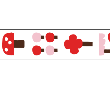 Compostable Paper Tape ~ Pink Trees Mushroom