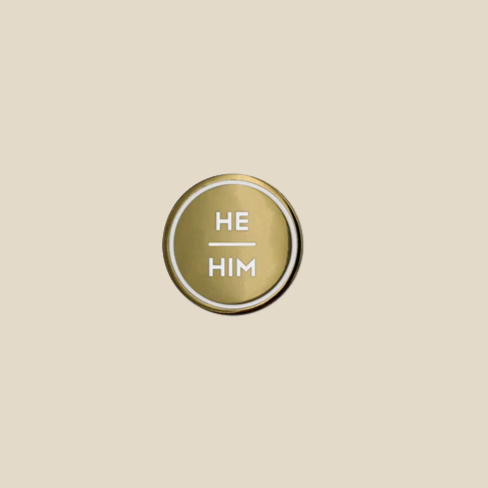 Enamel Pronoun Pin ~ Gold