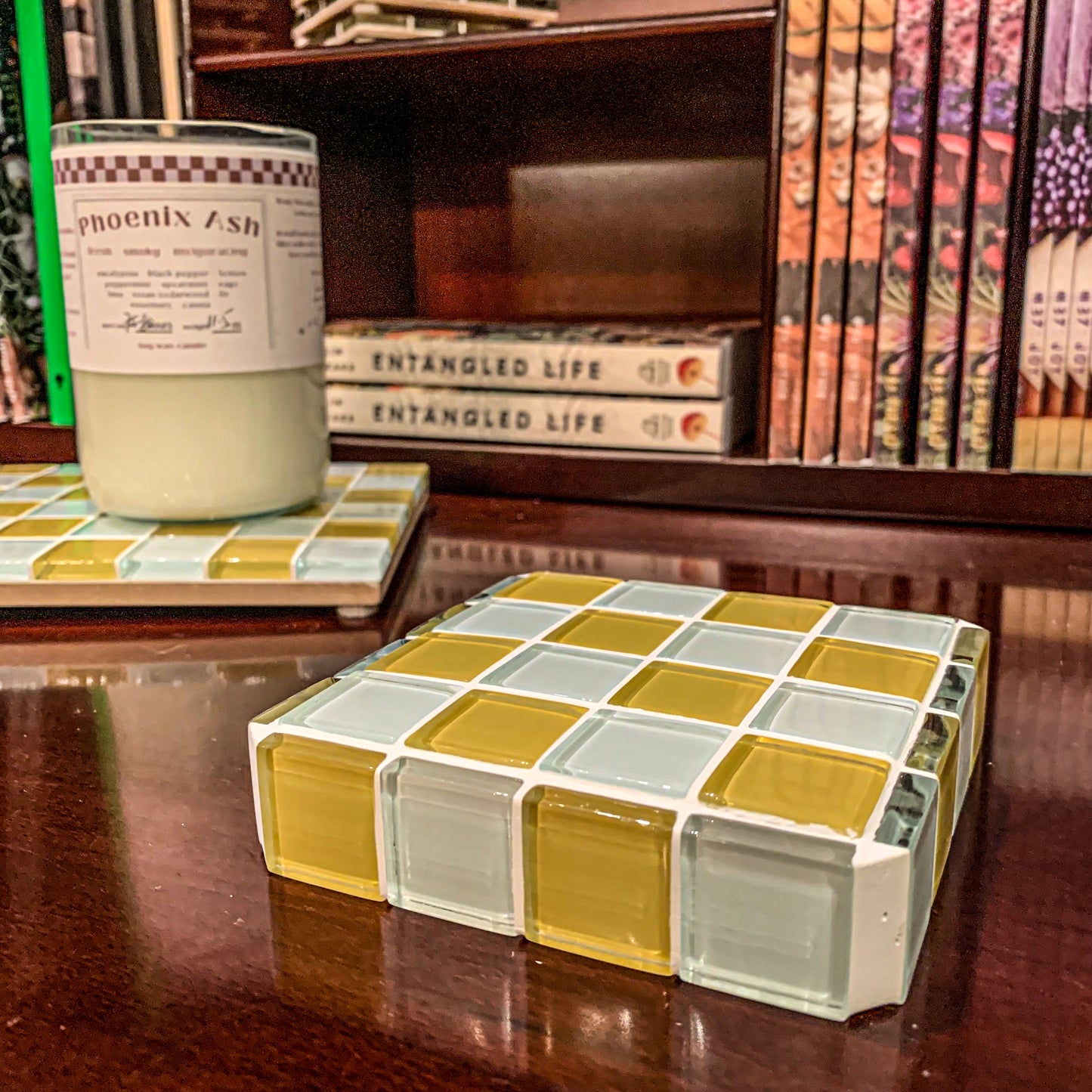 Glass Tile Cube - Honey Milk Chocolate