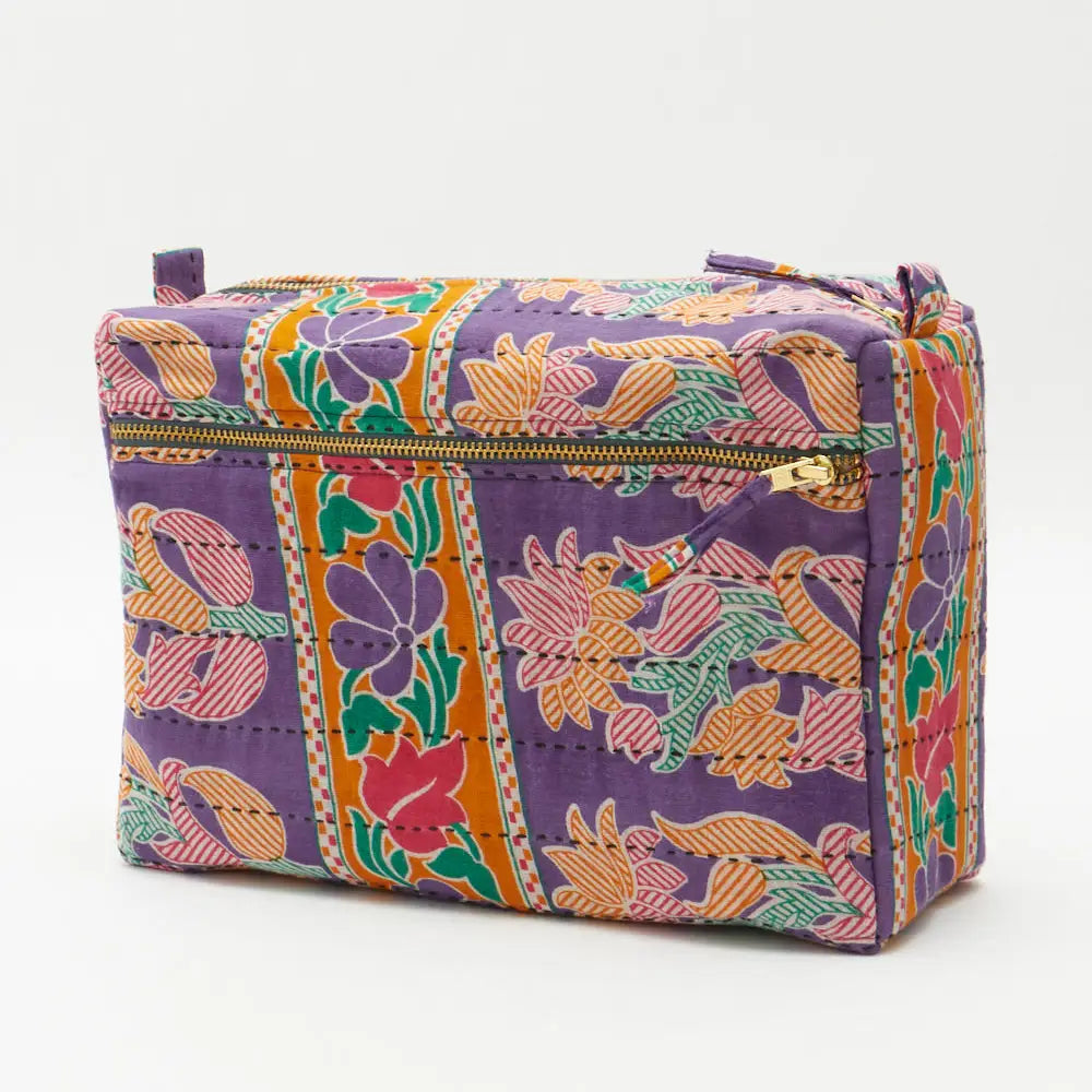 Large Toiletry Bag ~ Checker Trim