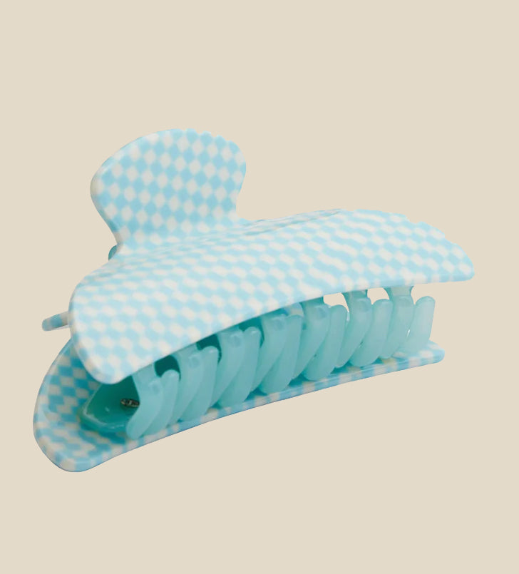 Hair Claw ~ Blue Checker