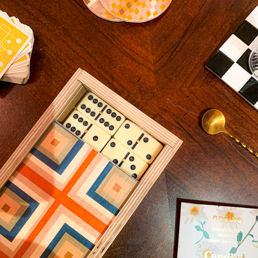 Domino Set ~ Squaresville Peach