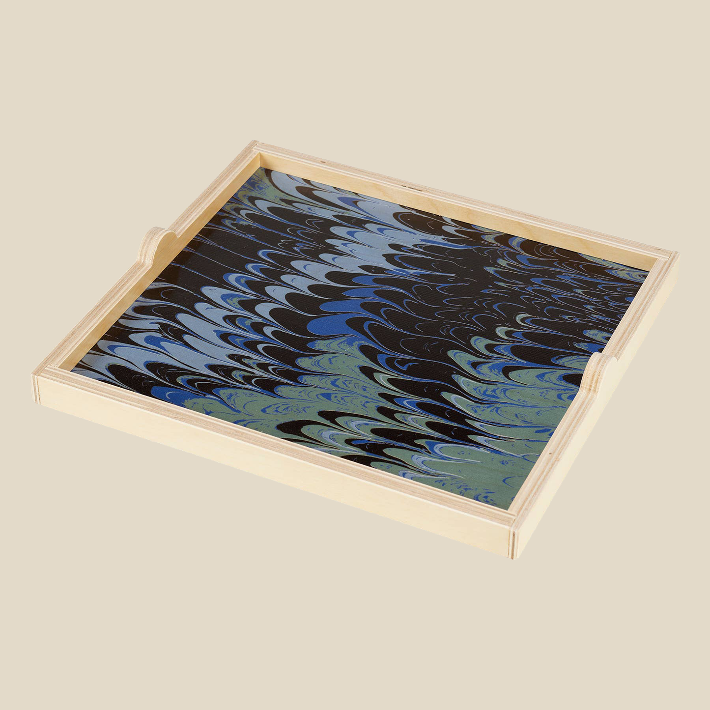 Square Serving Tray ~ Teal Marble