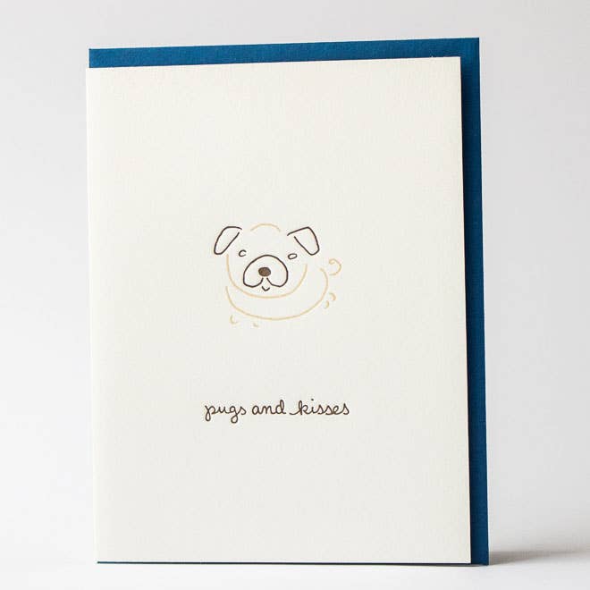 Romantic Greeting Card ~ Pugs And Kisses