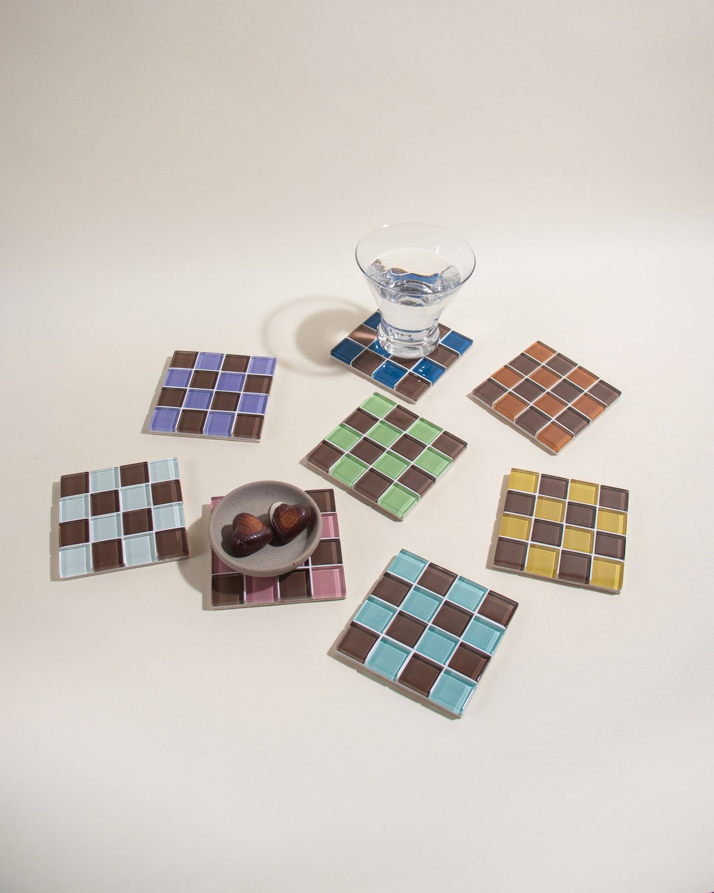Glass Tile Coaster ~ Lavender Dark Chocolate