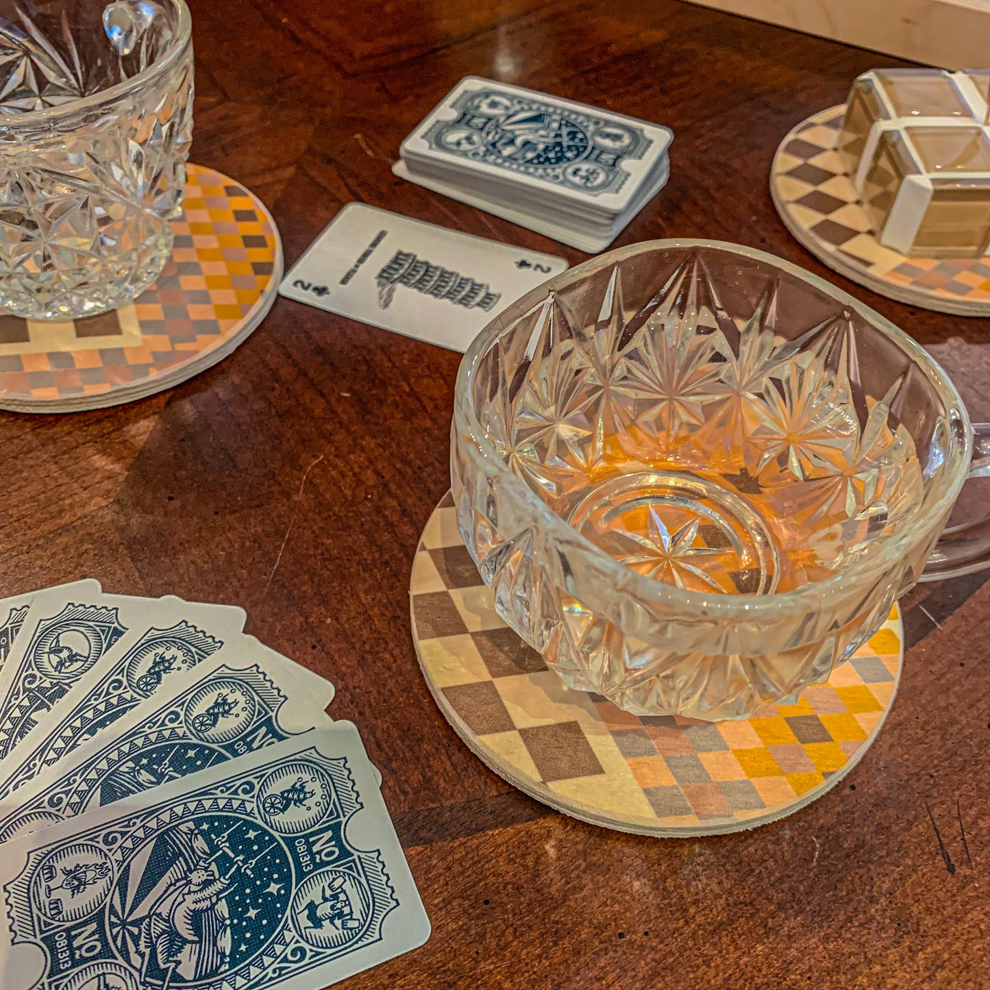 Mid century modern inspired wooden coaster set (FSC Certified) in Faye