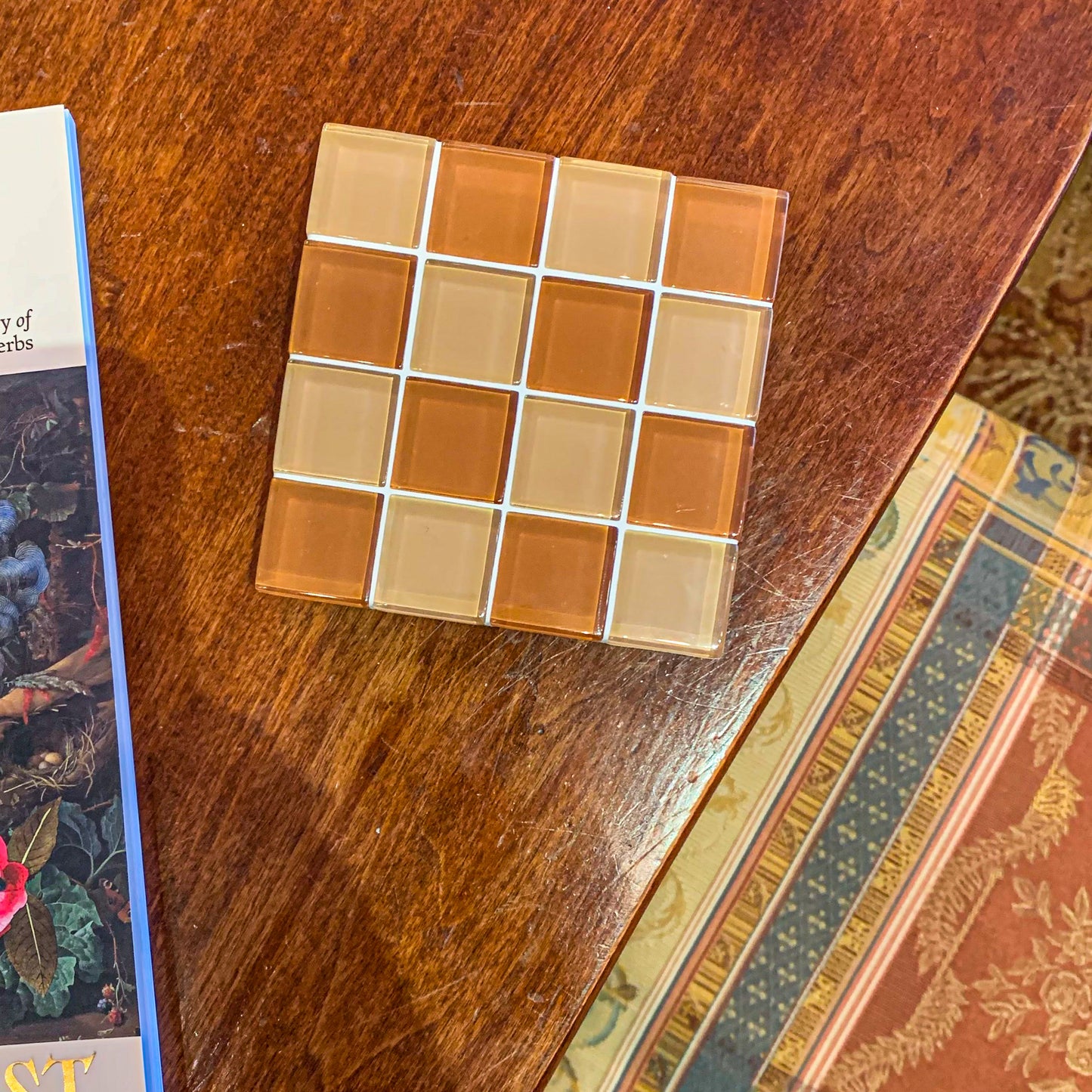 Glass Tile Coaster ~ Old Story