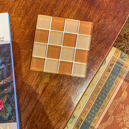 Glass Tile Coaster ~ Old Story