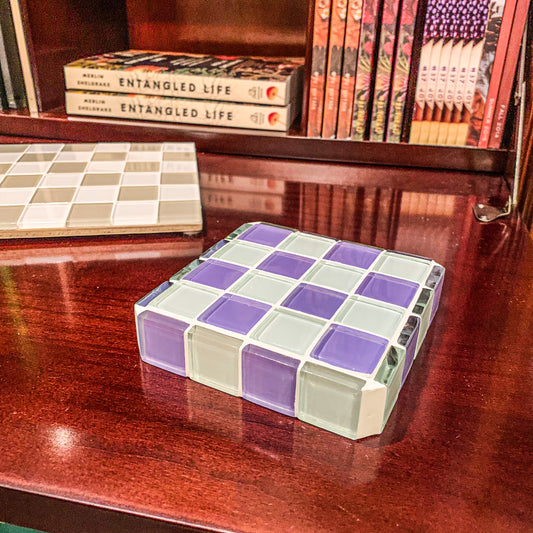 Glass Tile Cube ~ Lavender Latte