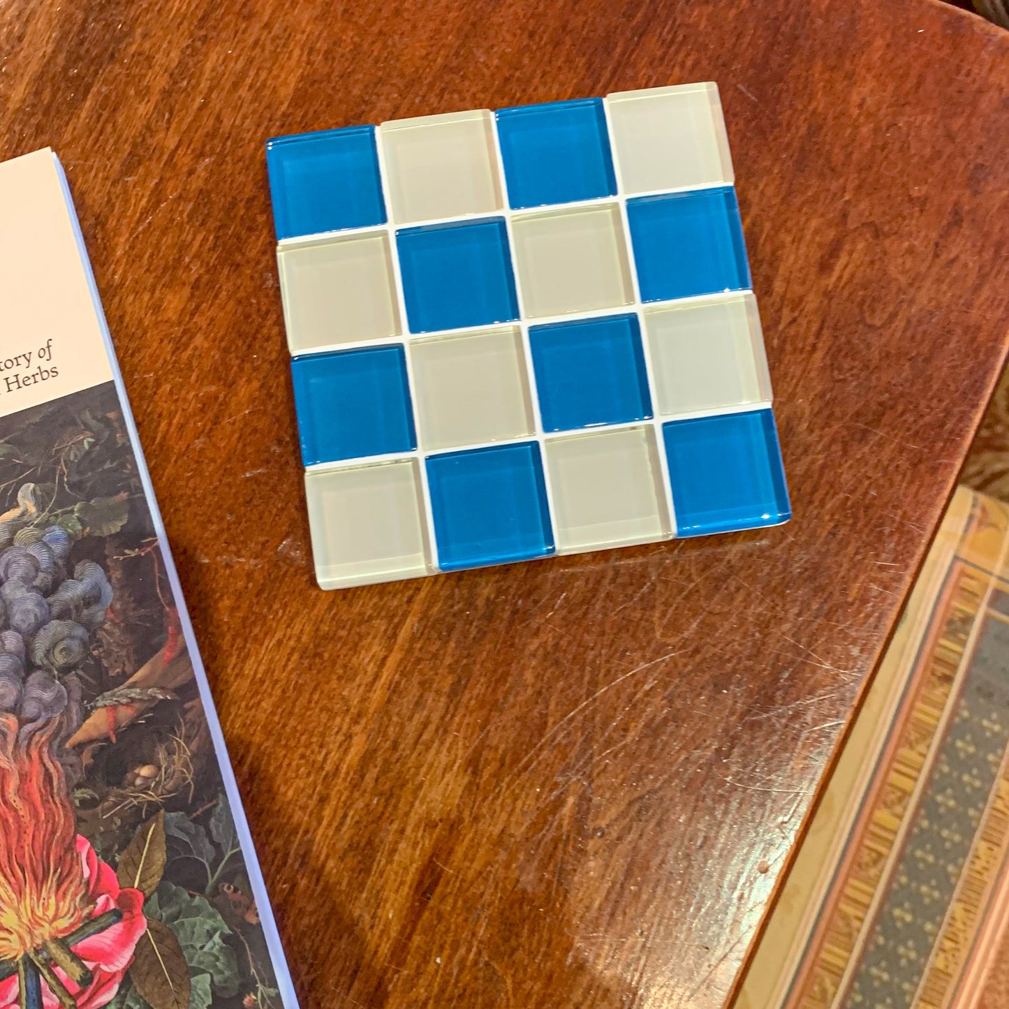 Glass Tile Coaster ~ Cottage by the Beach