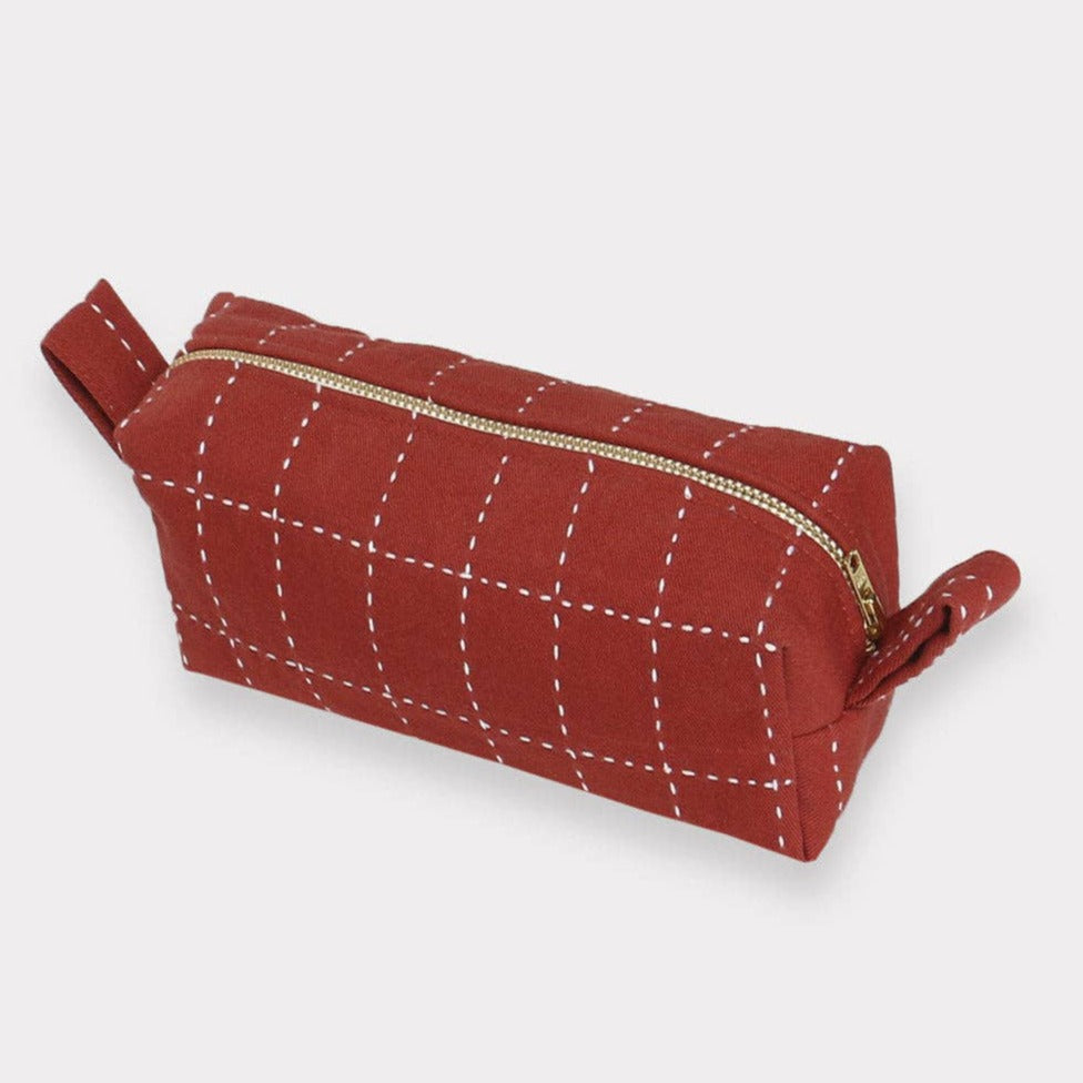 Small Grid-Stitch Toiletry Bag ~ Assorted Colors