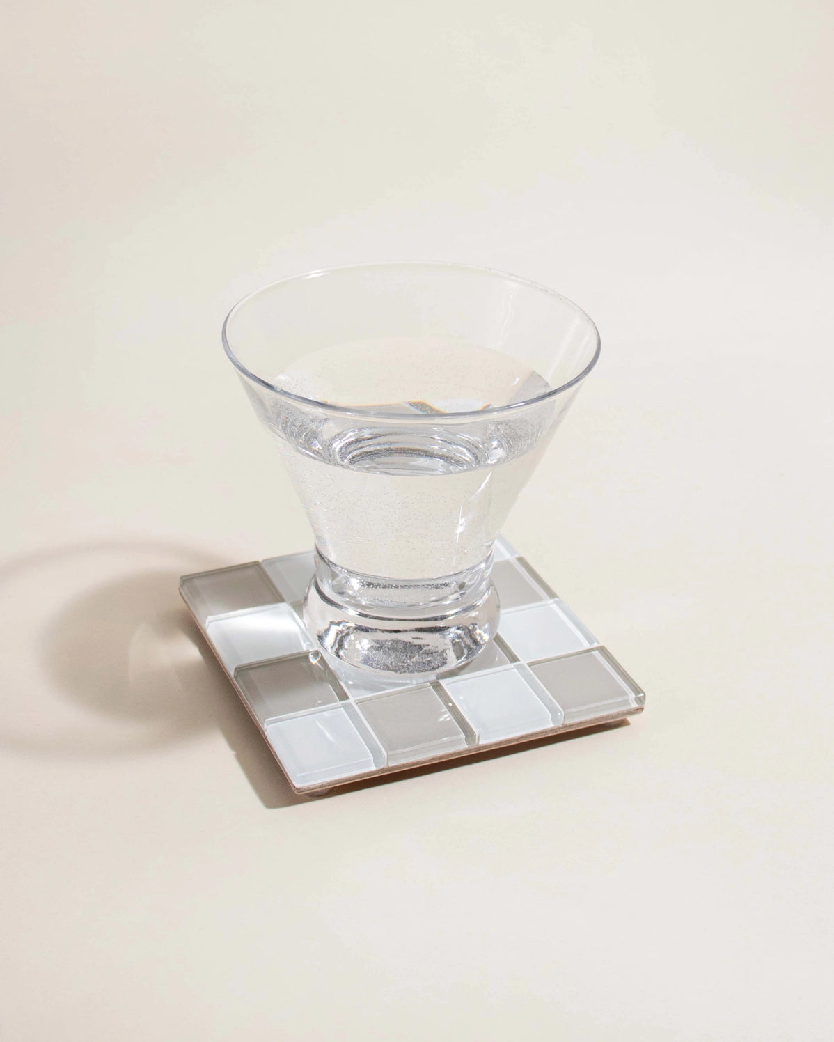 Glass Tile Coaster ~ Linen