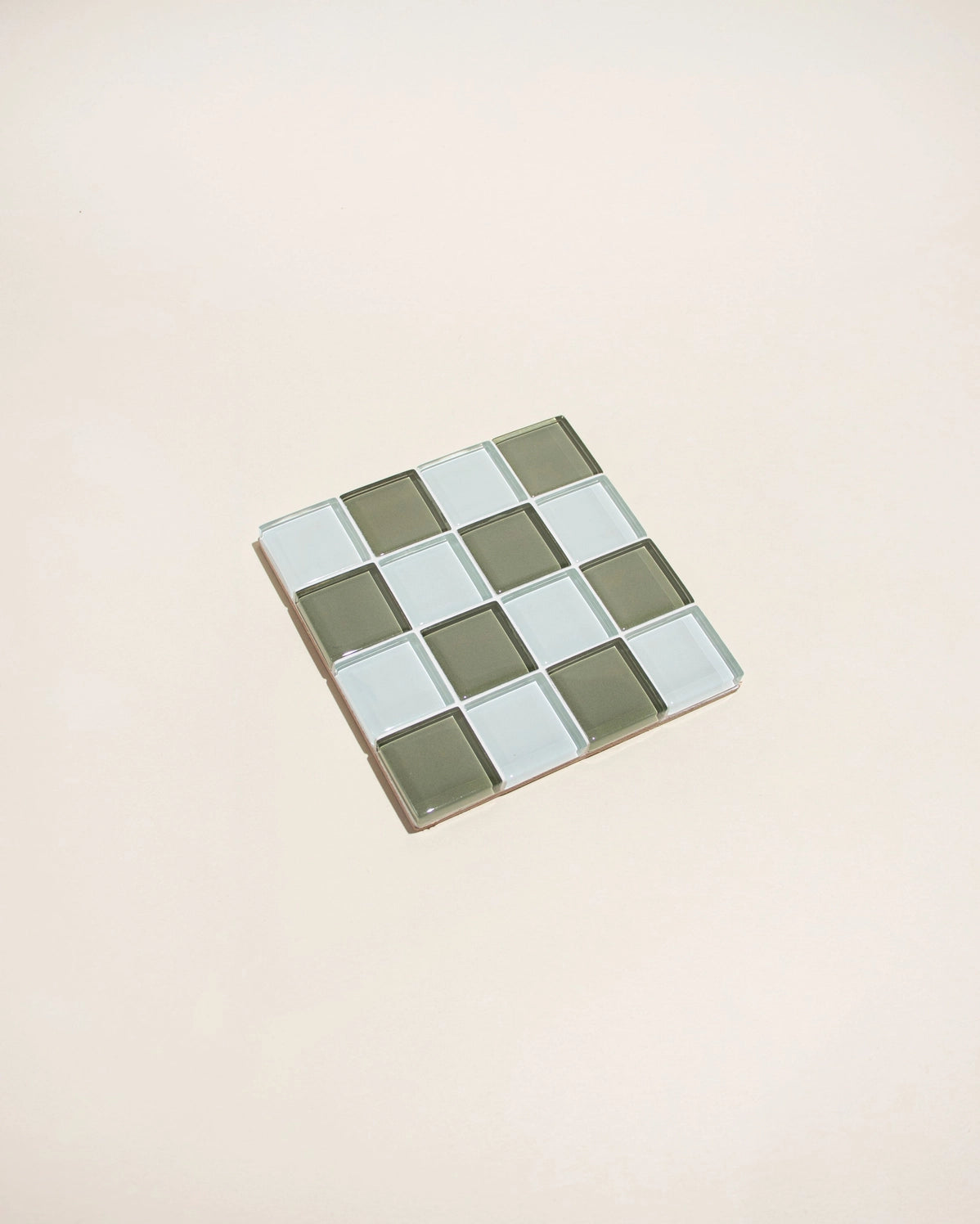 Glass Tile Coaster ~ Matcha Milk Chocolate