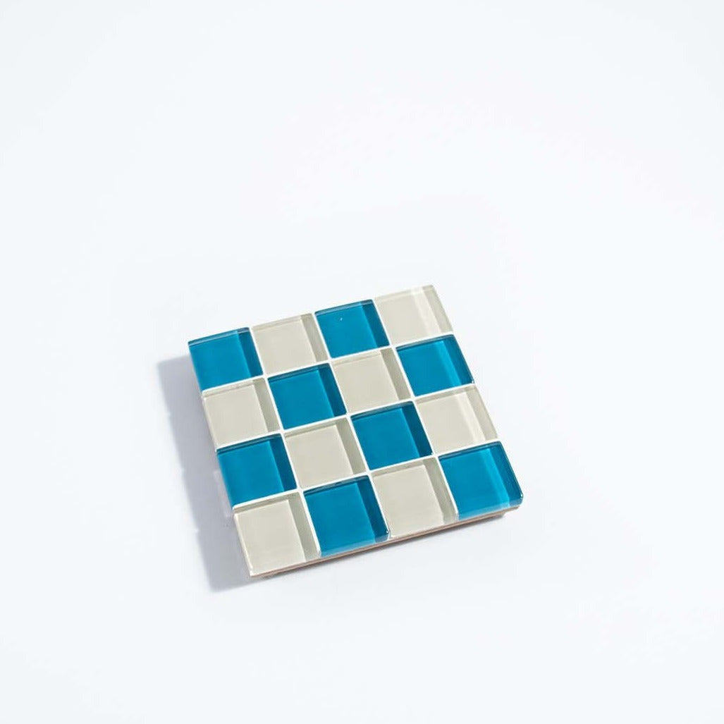 Glass Tile Coaster ~ Cottage by the Beach