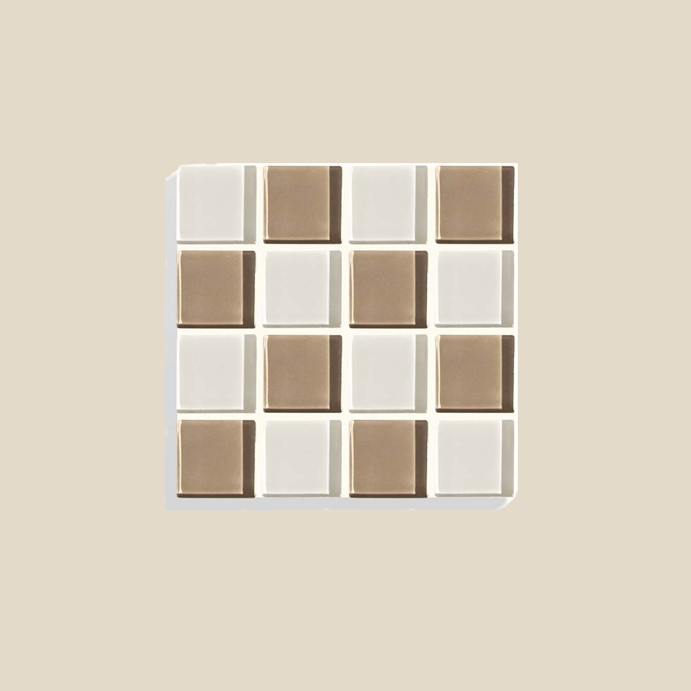 Glass Tile Coaster ~ Cafe Latte