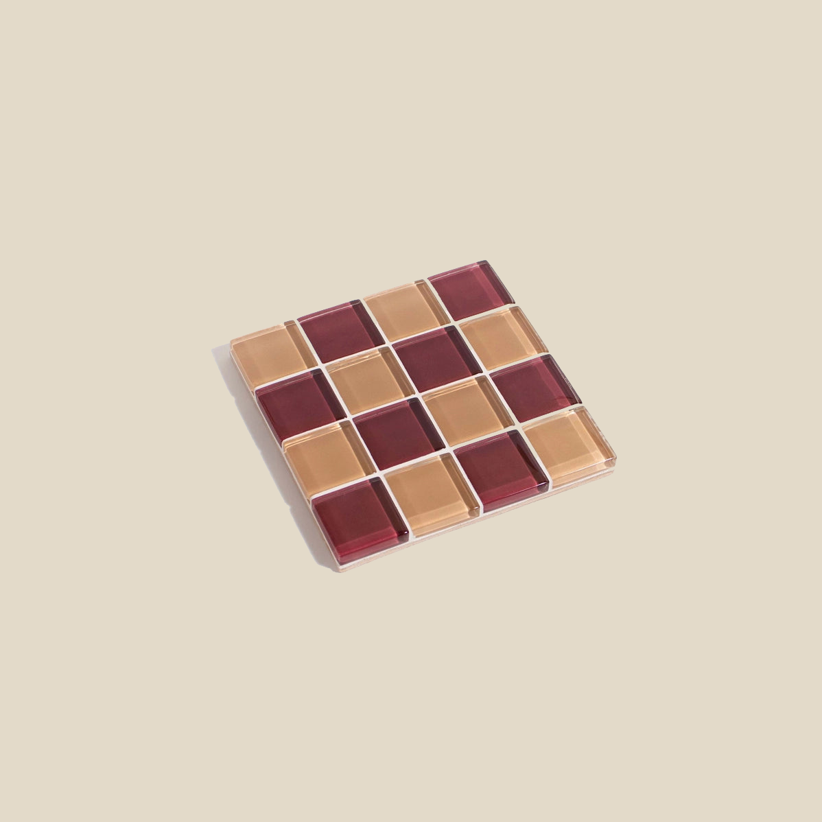 Glass Tile Coaster ~ Aged Wine