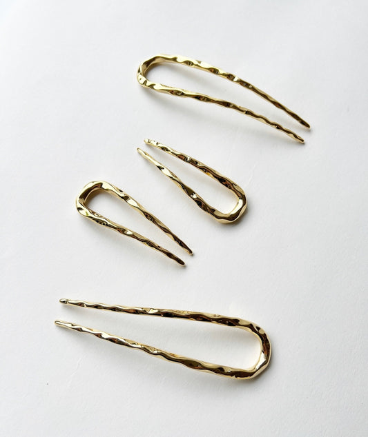 Wavy Gold French Hairpin