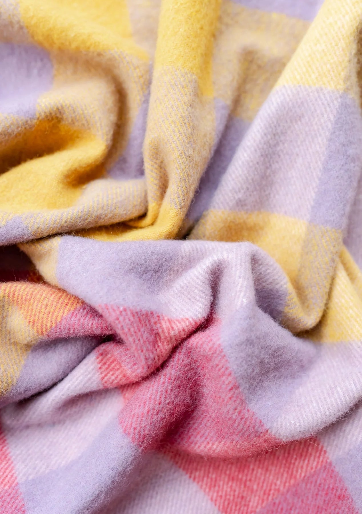 Recycled Small Picnic Blanket ~ Lilac Gradient Gingham