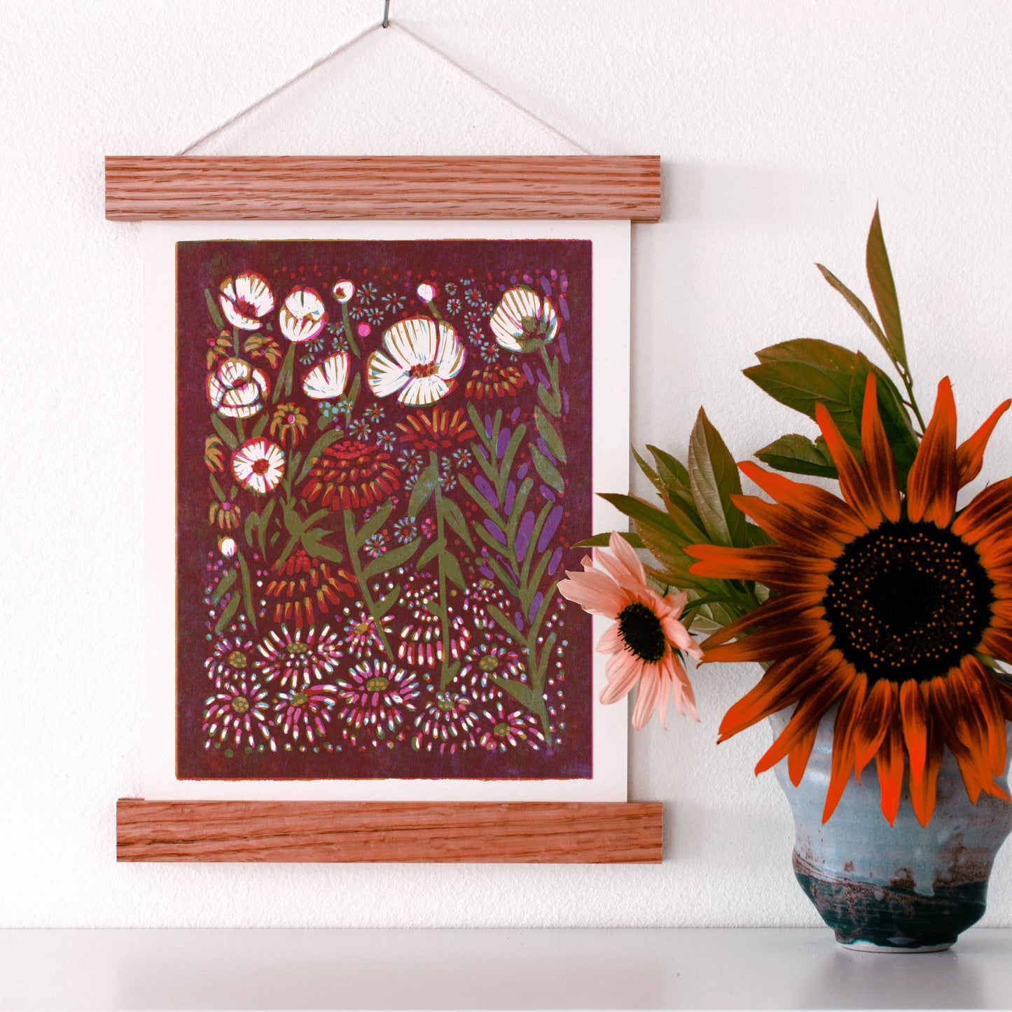 Art Print ~ Zinnias & Anemones