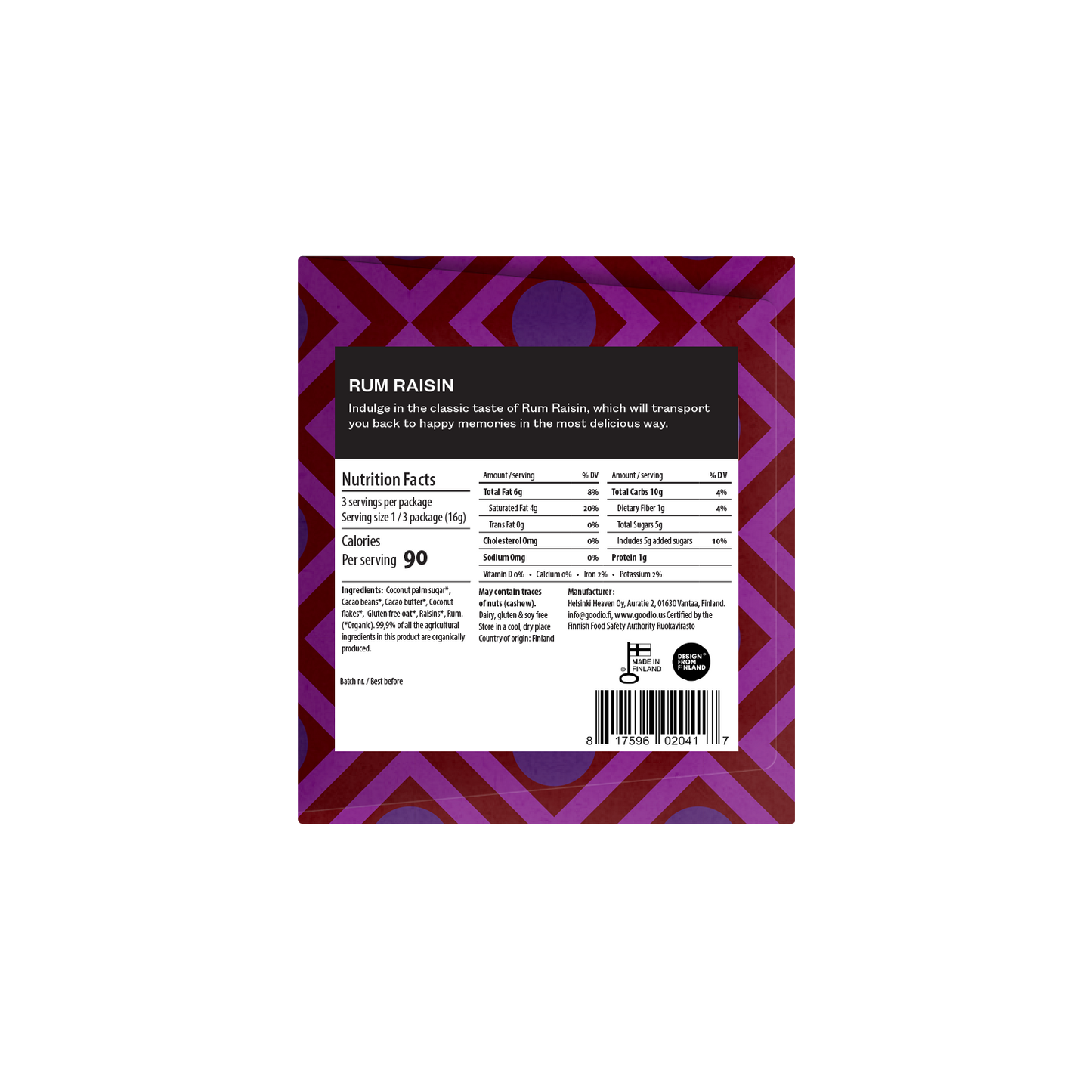 Chocolate ~ Rum Raisin (35%)