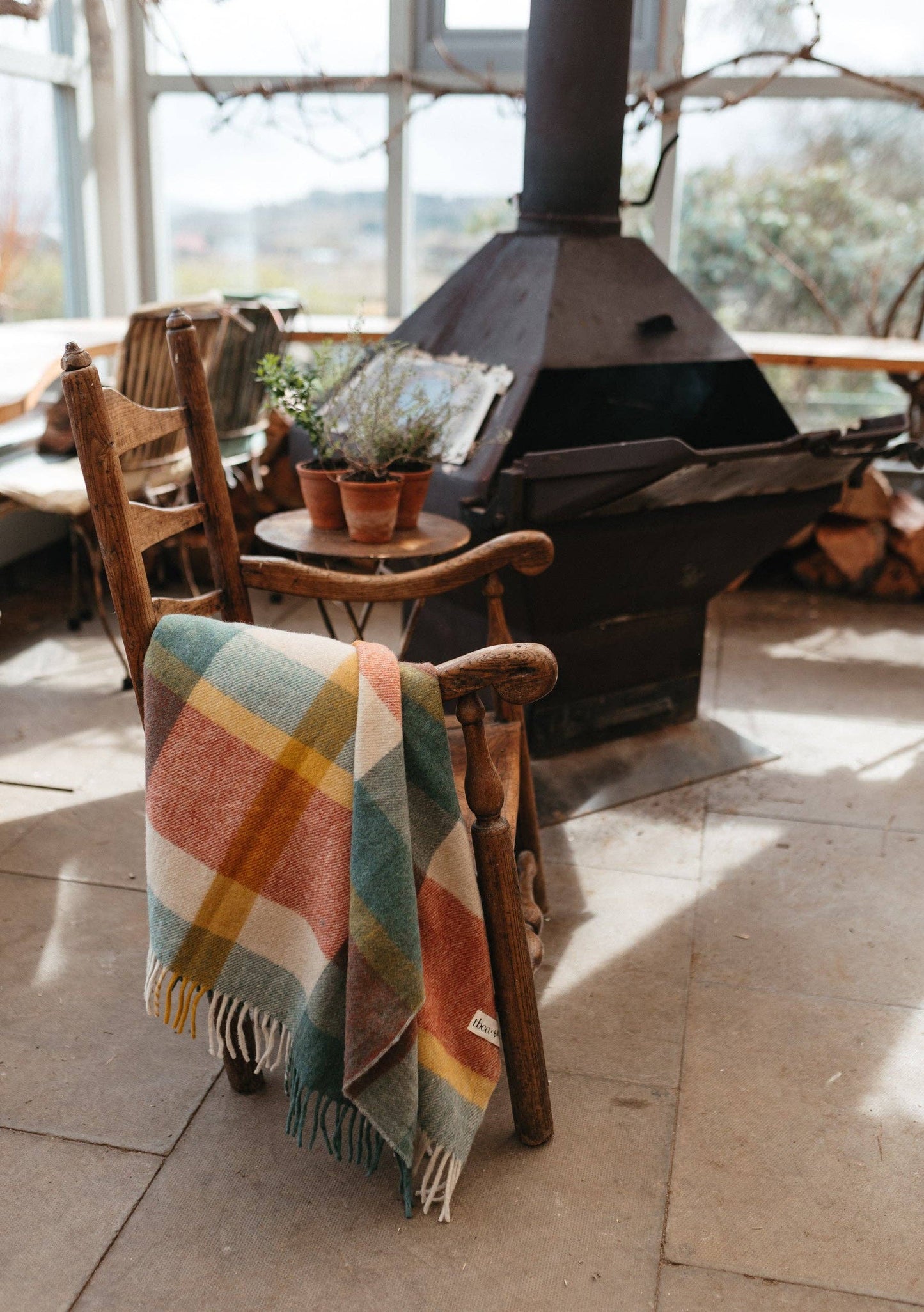 House Blanket ~ Sage Block Check