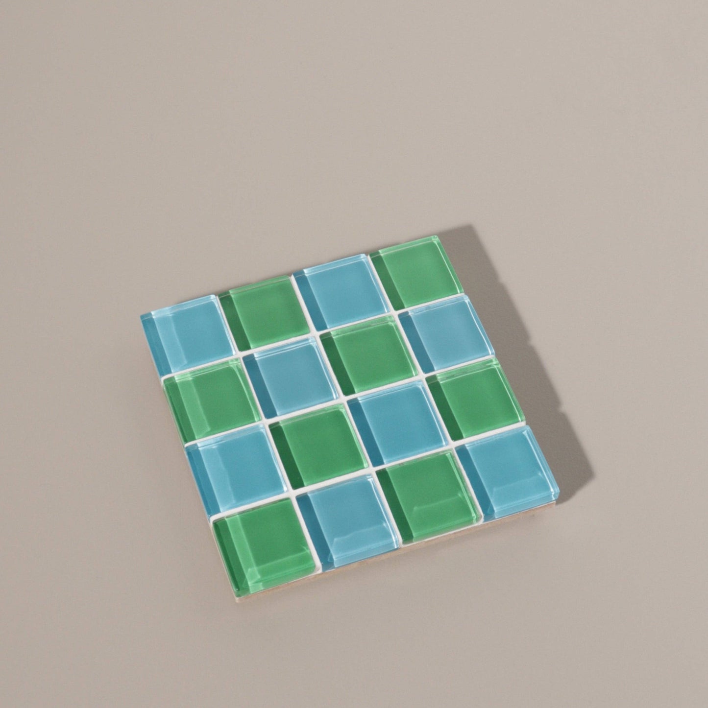 Glass Tile Coaster ~ Greenery