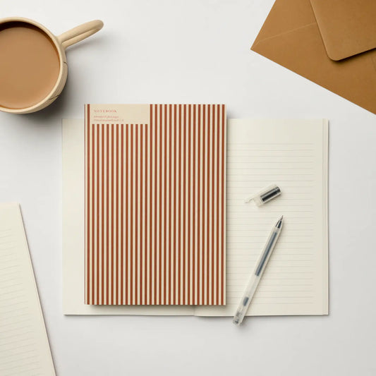 Notebook ~ Thin Cinnamon Stripes