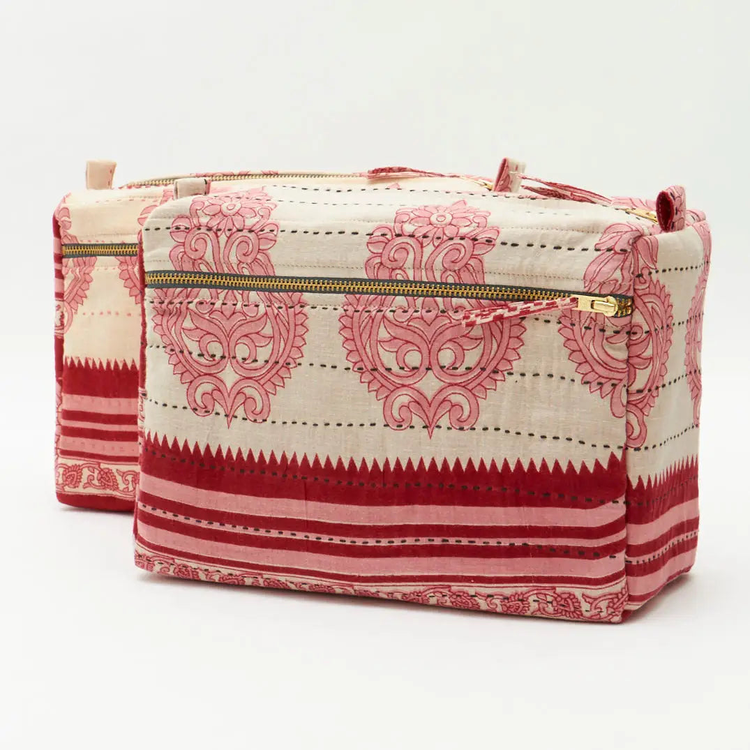 Large Toiletry Bag ~ Blush Print