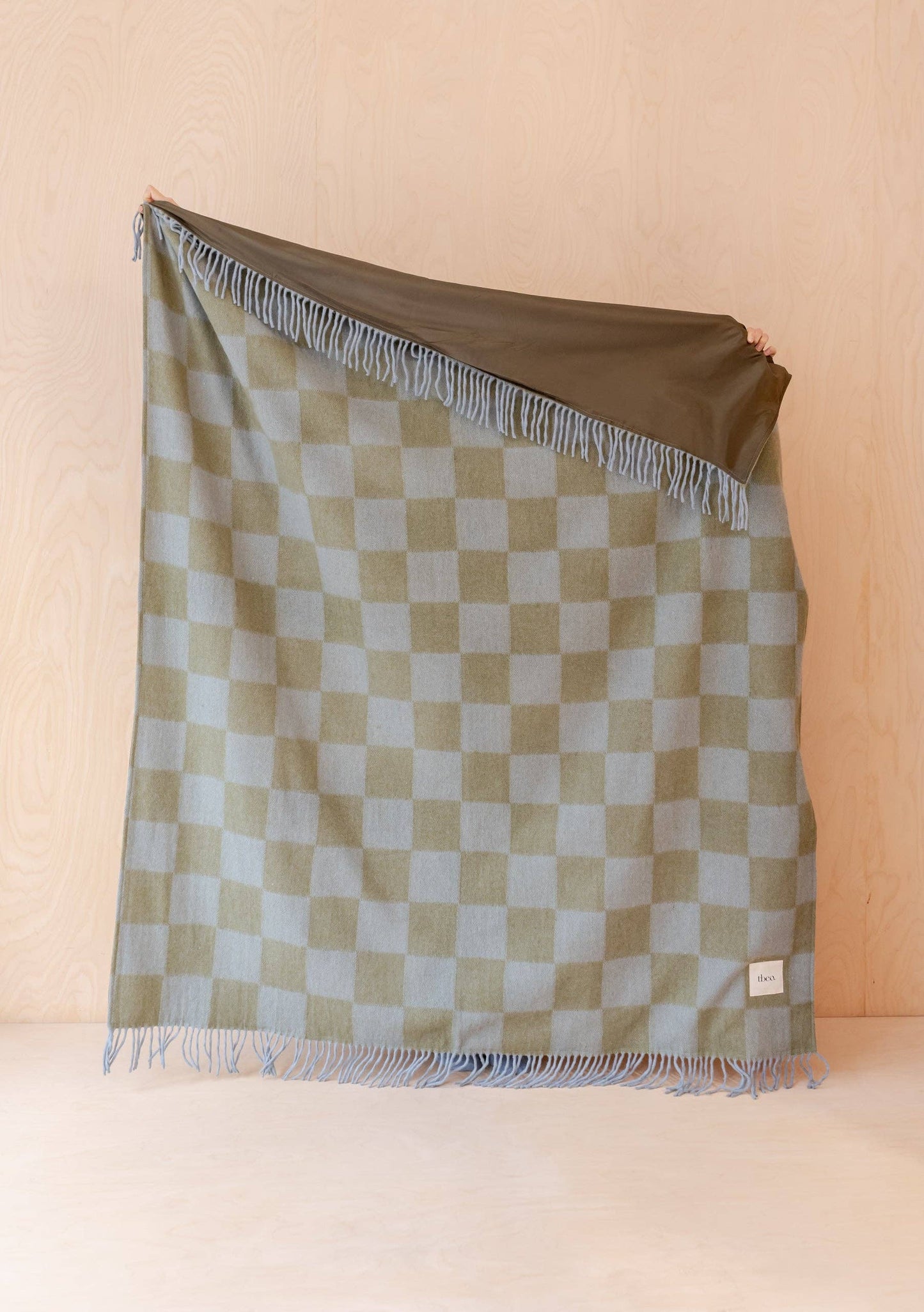 Picnic Blanket ~ Blue Green Checkerboard