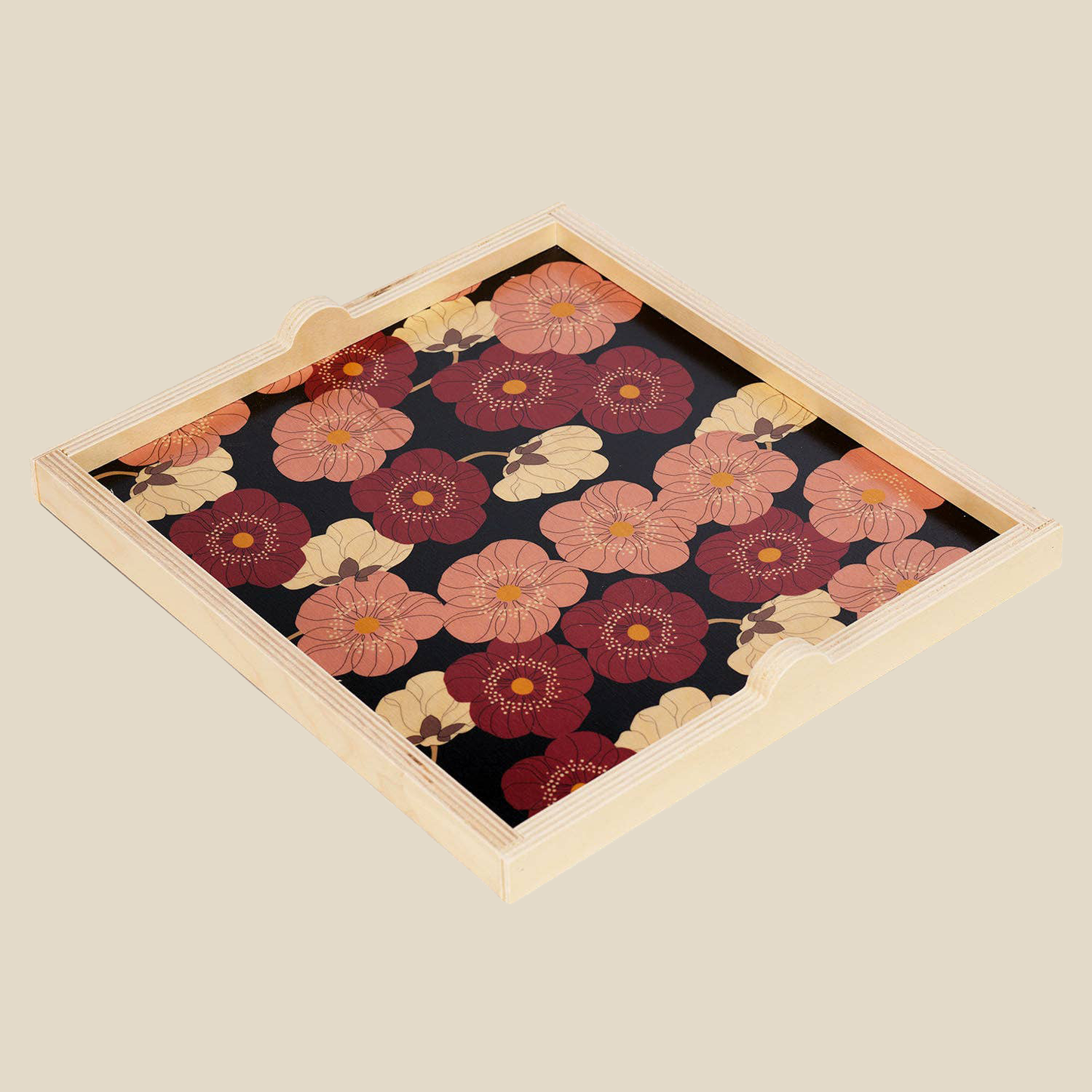 Square Serving Tray ~ Alice Maroon