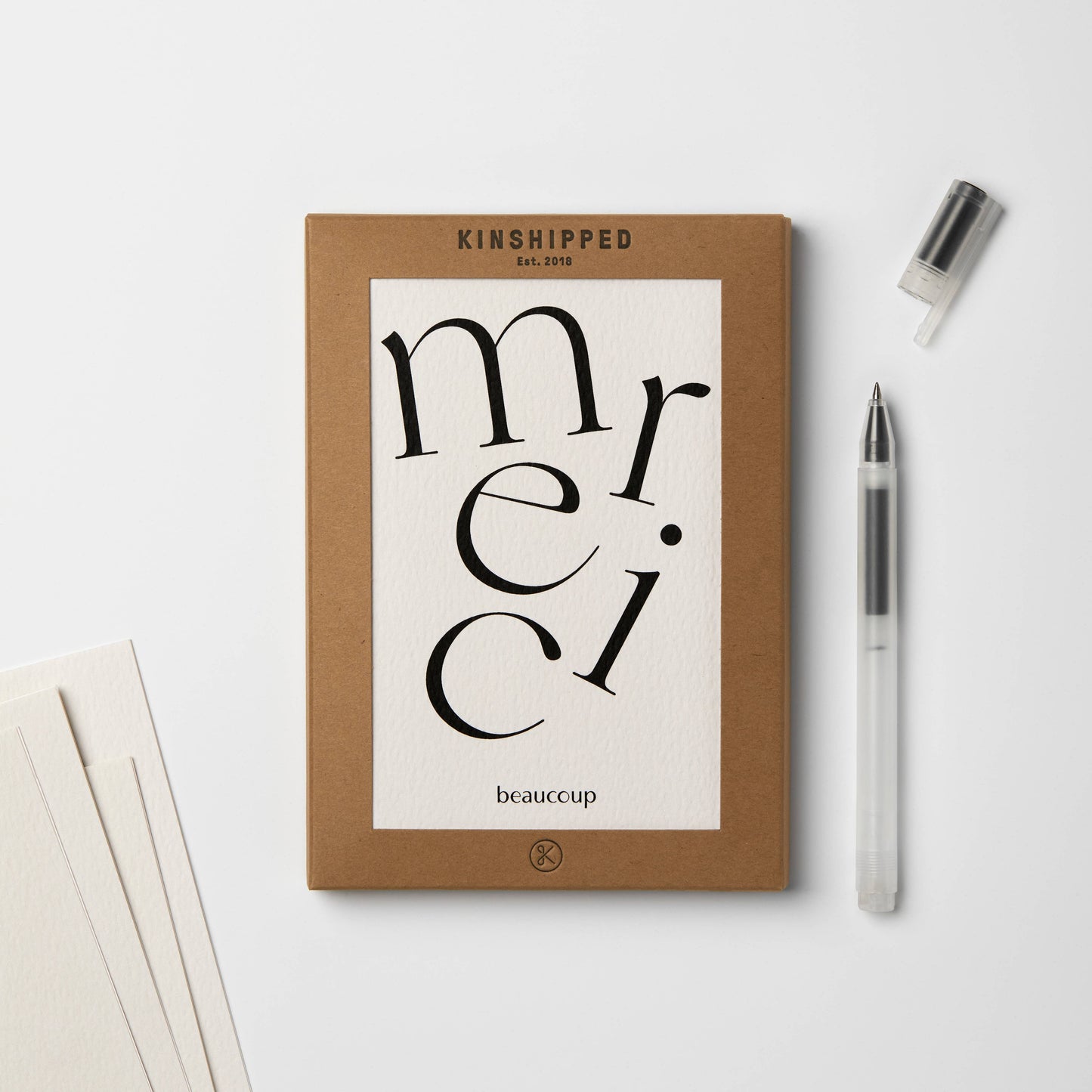 Appreciation Greeting Card ~ Merci Beaucoup Serif-Type