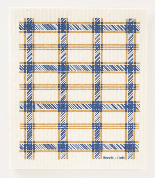 Swedish Dishcloth ~ Blue Plaid